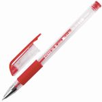Ручка гелевая с грипом STAFF "EVERYDAY" GP-193, 1шт, КРАСНАЯ, корпус прозрачный, узел 0,5 мм, линия письма 0,35 мм, 141824