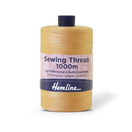 Нить универсальная Hemline для шитья, 100% полиэстер, цвет абрикосовый, 1000 м