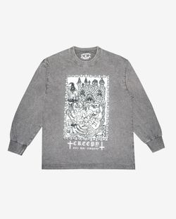 Лонгслив Ритуал garment dyed серый