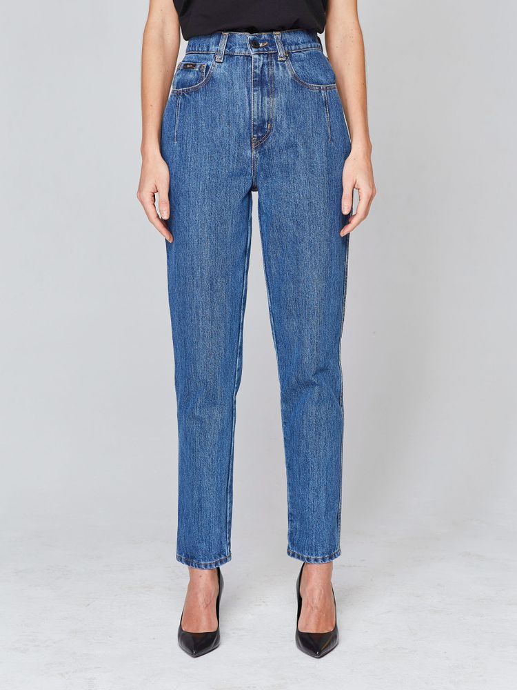 Джинсы Moms Slim Zip Blue