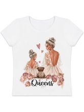 Футболка с принтом "Королевы" блондинки (Family look)