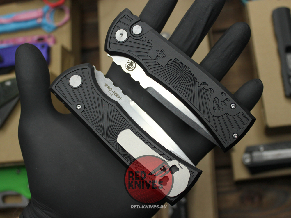 Нож Chaves Knives / Pro-Tech Redencion 229 Auto FDE Battleworn BLACK STANDARD - алюм рук с гравир., шайбы