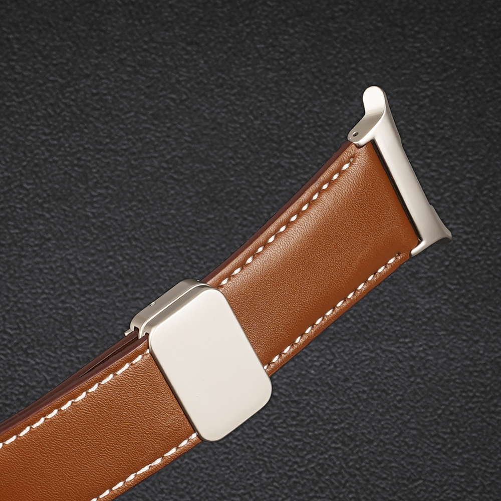 Ремешок из натуральной кожи коричневого цвета от Dux Ducis для смарт часов Samsung Watch Ultra 47MM, серия YA Series