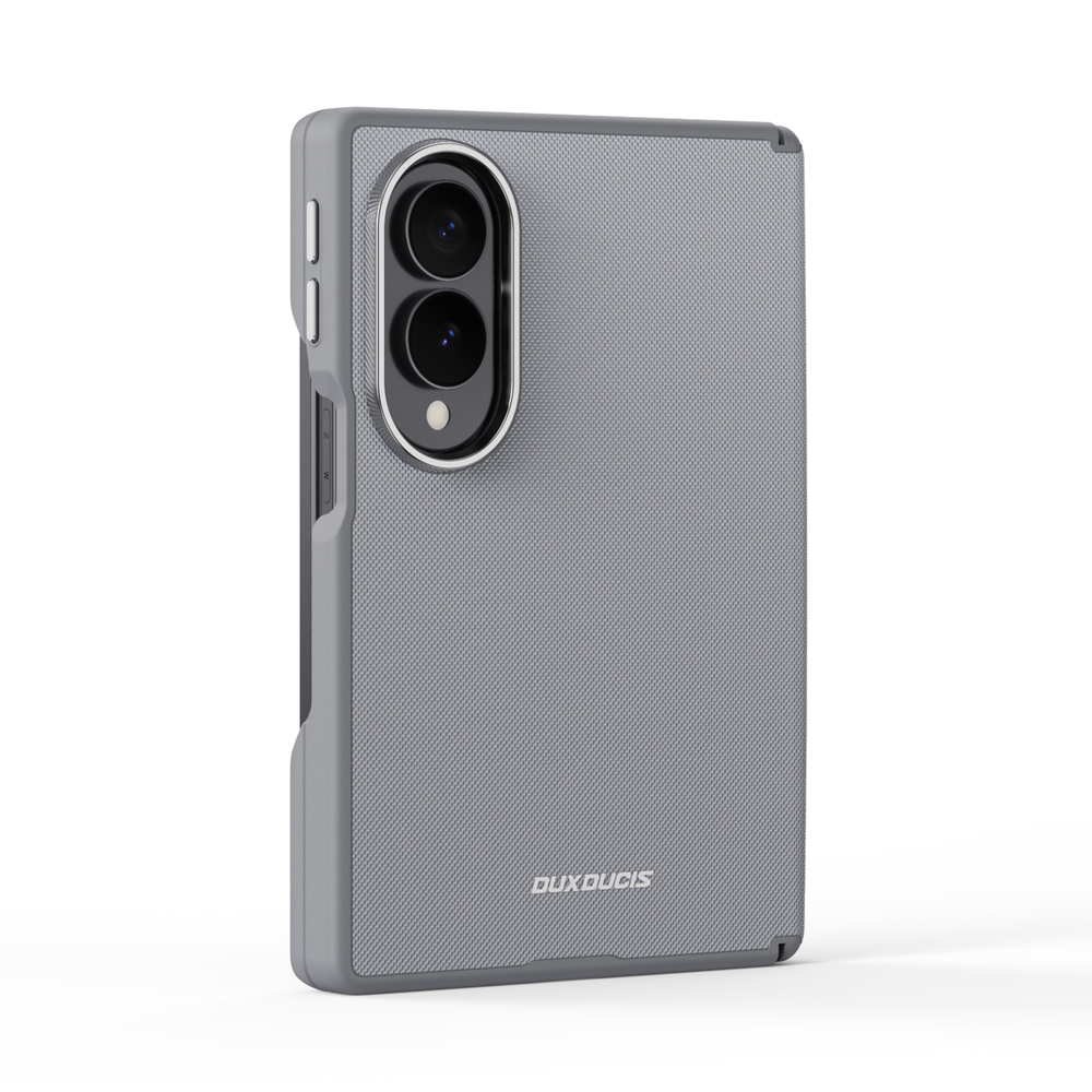 Чехол серого цвета с вставками из искусственной кожи для Samsung Galaxy Z Fold 8, серия Vyne Series от Dux Ducis