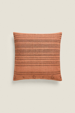 ZARA HOME ЧЕХОЛ НА ПОДУШКУ С ГЕОМЕТРИЧЕСКИМ ПРИНТОМ, СВЕТЛО-РОЗОВЫЙ