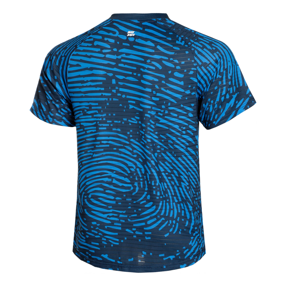 Мужское теннисное поло BIDI BADU Fingerprint Round Neck T-Shirt Men - Dark Blue, White