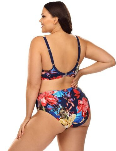 Раздельный купальник plus size с крупным цветочным узором (Размер: 85F/42) (Цвет: разноцветный)