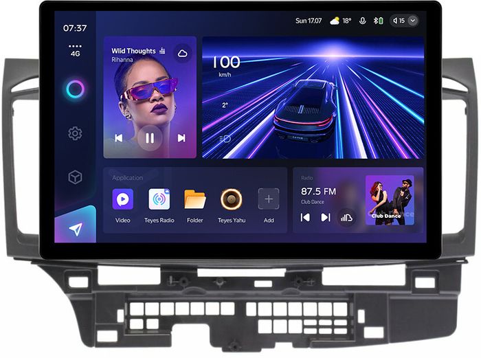 Магнитола для Mitsubishi Lancer X 2007-2016 (рамка 9) - Teyes CC3-2K монитор 13", QLED+2K, Android 10, Быстрая, 4G SIM-слот, CarPlay
