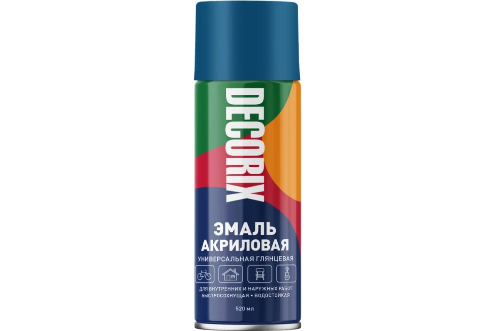 Аэрозольная эмаль универсальная Decorix 520 мл, RAL 5005, сигнальный синий глянцевый 0101-5005 DX