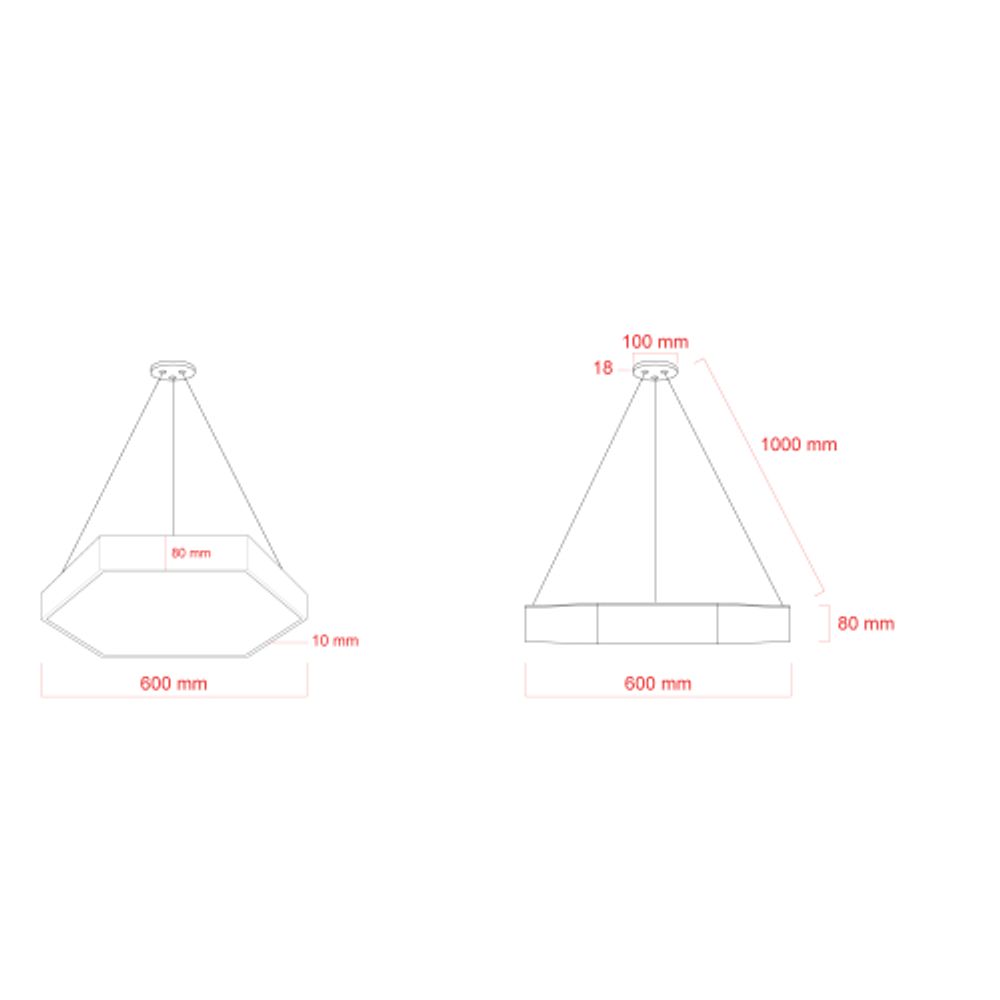 Светильник LED ЭРА Geometria SPO-121-W-40K-038 Hexagon 38Вт 4000K 4000Лм IP40 600*80 белый подвесной драйвер внутри | Декоративные светильники Geometria