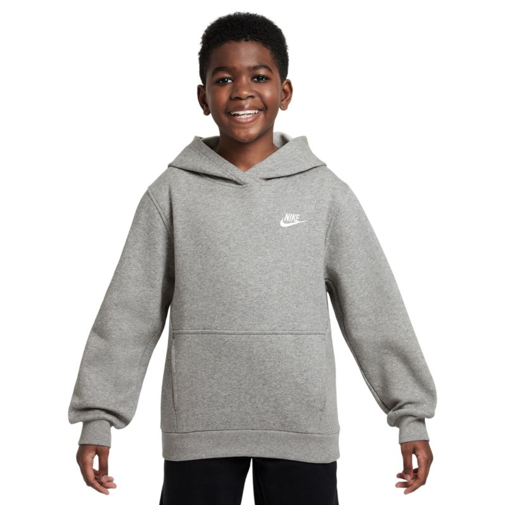 Nike Kids Sportswear Club Fleece Pullover - тёмно-серый меланж/белый