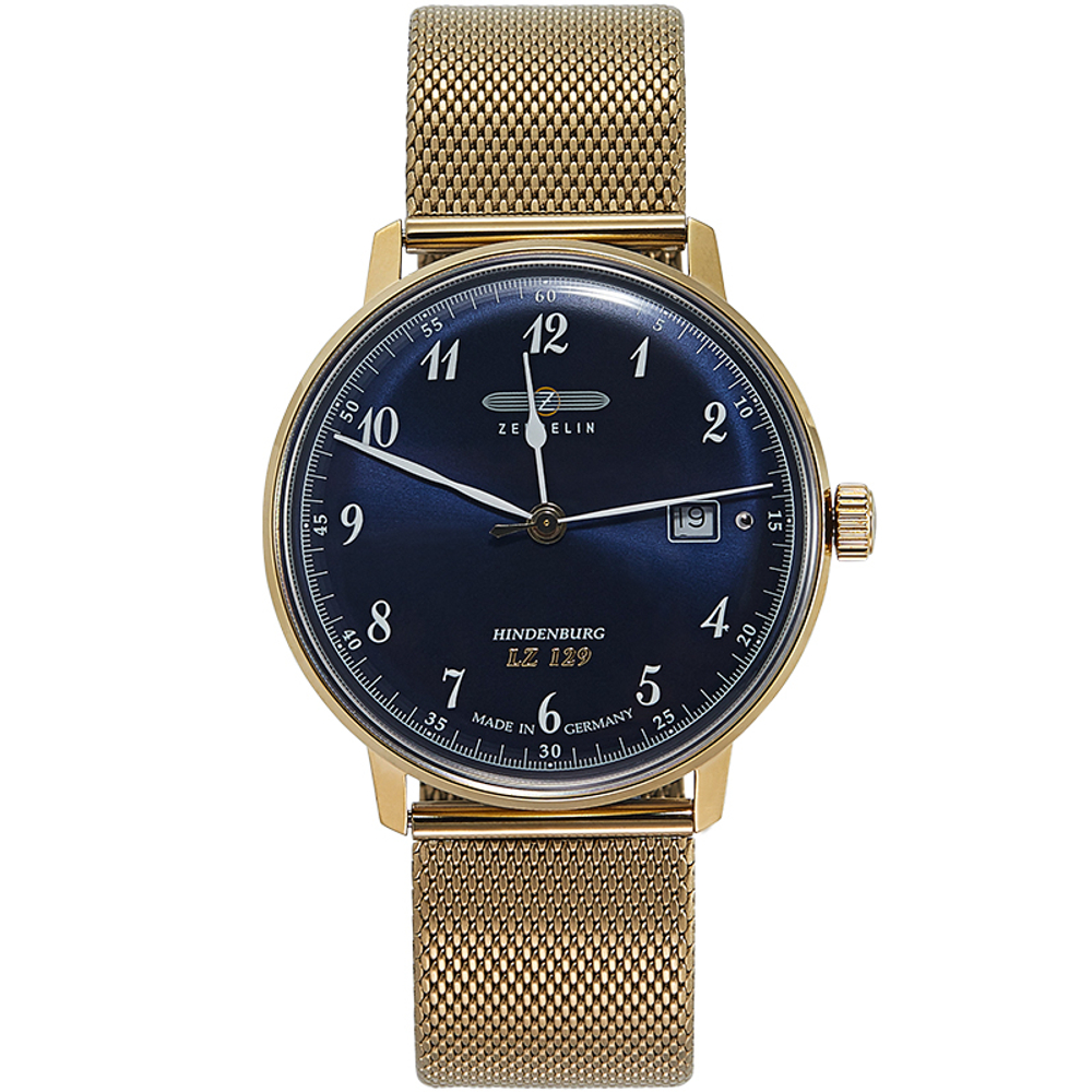 ZEPPELIN Hindenburg Collection Quartz Movement Men"s Watches Watch Blue Dial Stainless Steel Case Steel Strap
