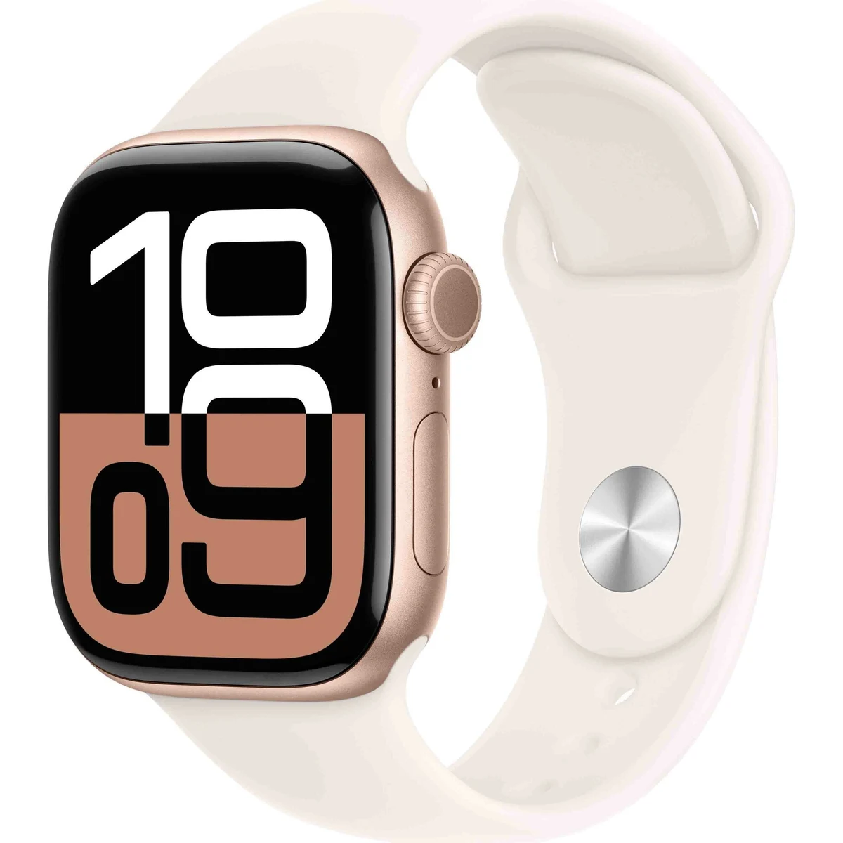 Умные часы Apple Watch Series 10 46mm Aluminum Case Rose Gold with Light Blush Sport Band S/M — фото 1