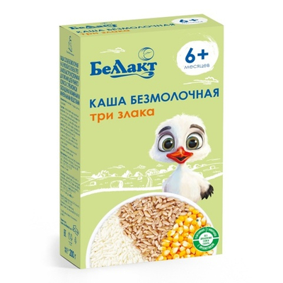Каша безмолочная Беллакт зерновая из трех злаков с пребиотиком 200 г