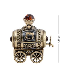 Народные промыслы AM-4296 Фигурка «Бочка Самовар» (латунь, янтарь)