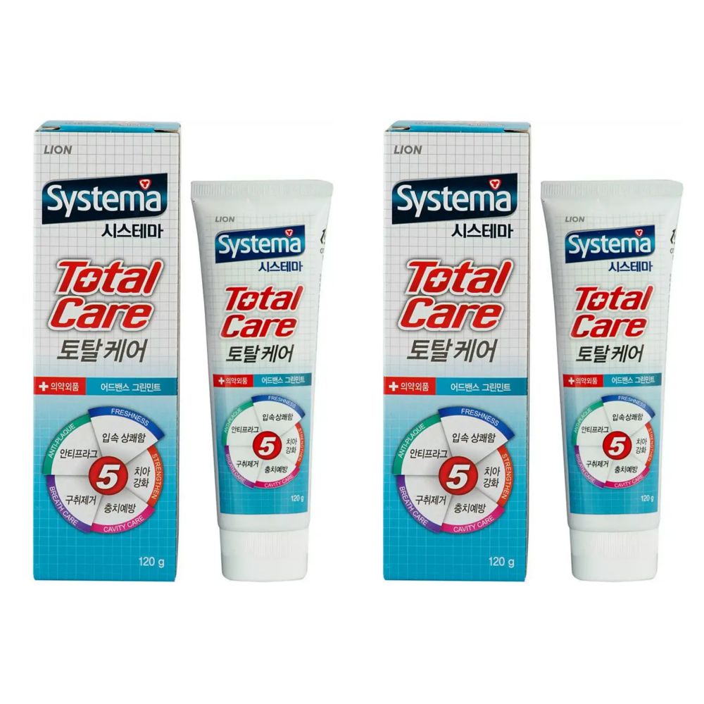Зубная паста Lion с зеленой мятой Systema Total TP greenmint 120 г 2 уп