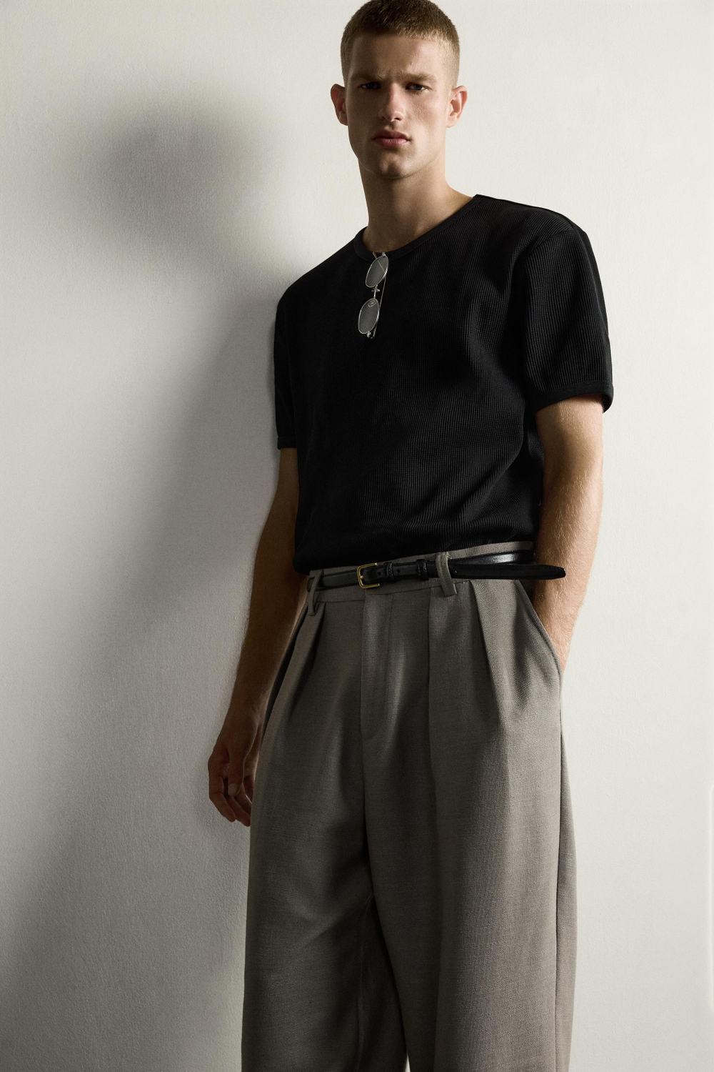 ФУТБОЛКА ИЗ РИФЛЕНОГО ТРИКОТАЖА — ZARA