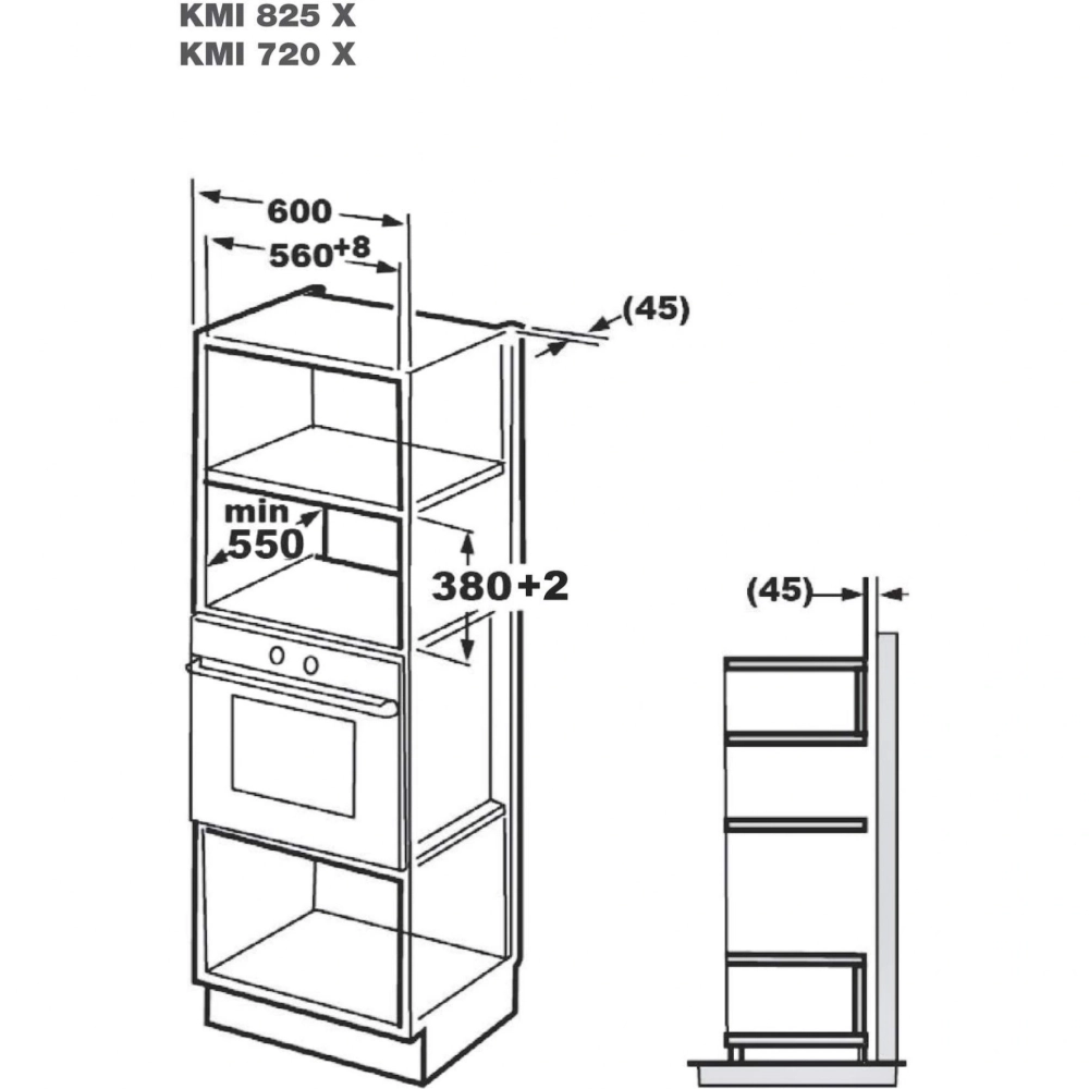 Встраиваемая микроволновая печь Korting KMI 825 XN