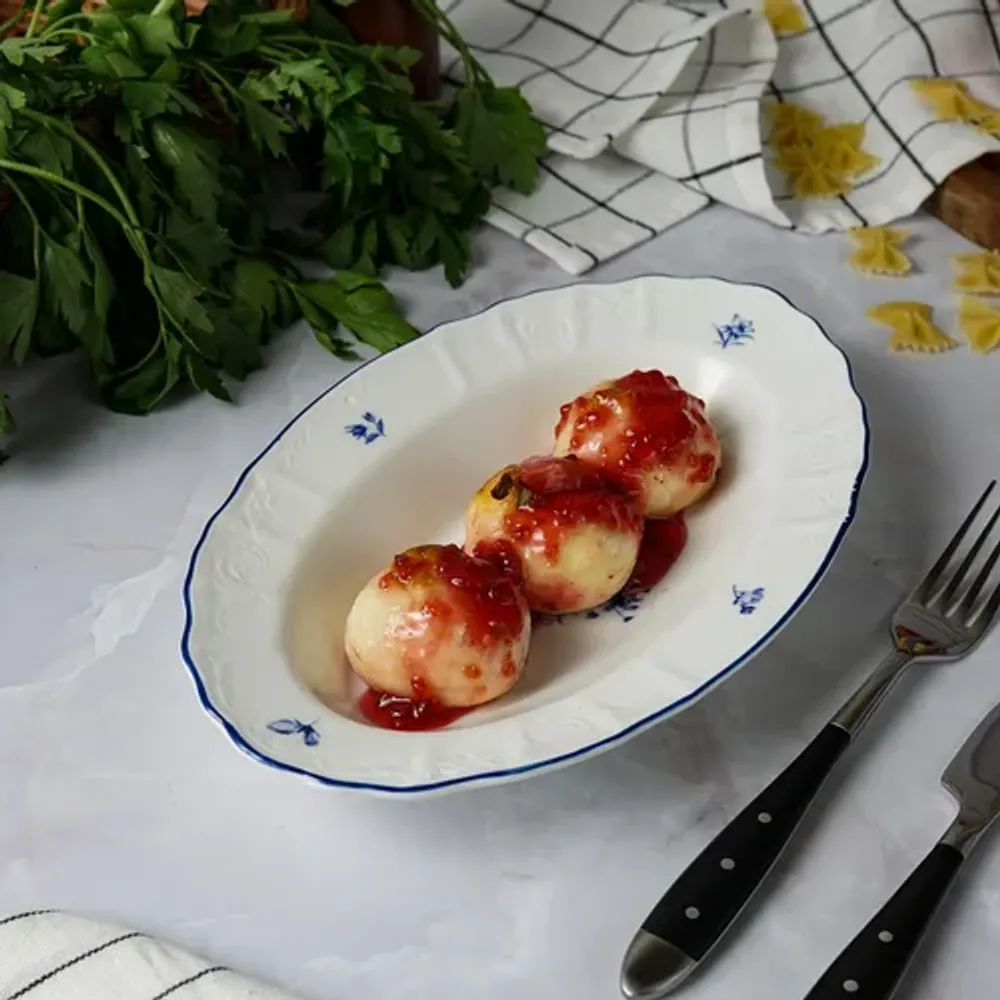 Блюдо овальное 25,2*15,7 см h3,6 см 250 мл глубокое Blue Flower P.L. Proff Cuisine [1]