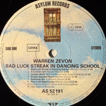 Warren Zevon – Bad Luck Streak In Dancing School (Германия 1980г.) Т