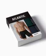 Мужские трусы шорты удлиненные Atlantic, 1 шт. в уп., бамбук, зеленые + графитовые, 2MH-1209