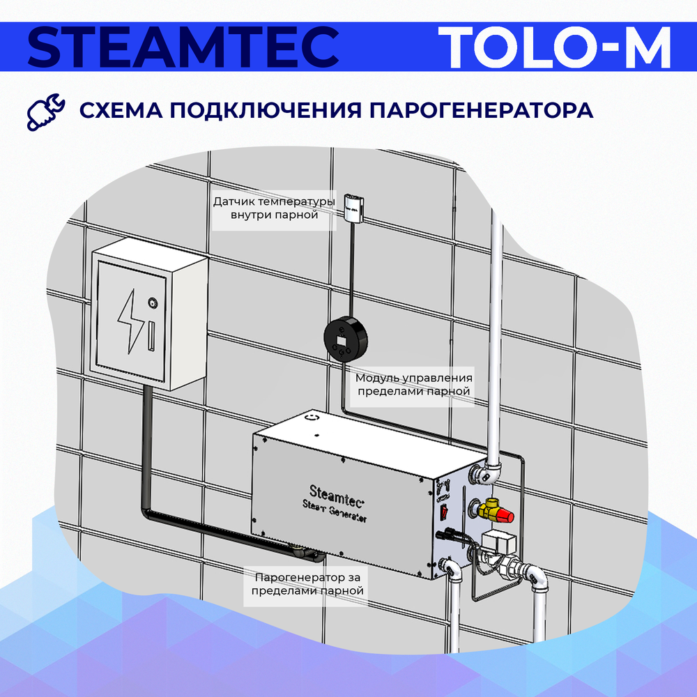 Steamtec TOLO М 90 - 9 кВт, парогенератор для хамама и турецкой бани, бюджетная серия