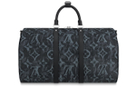 LOUIS VUITTON Monogram Pastel Noir Canvas Keepall Bandouliere 50