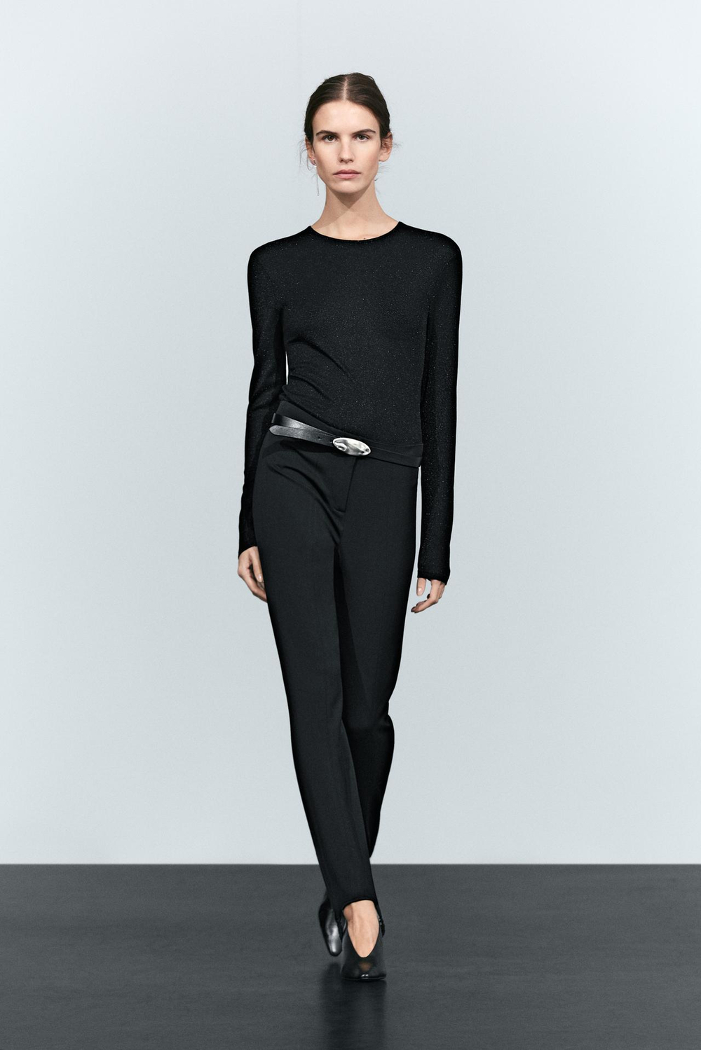 Massimo Dutti Брюки со штрипками, черный
