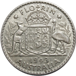 1 флорин 1943 год, Австралия. VF-XF