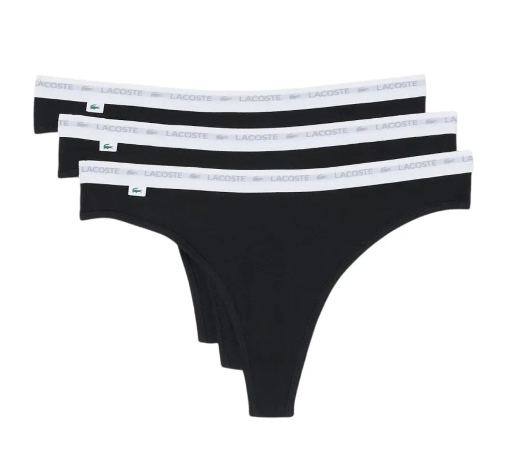 Спортивные трусы Lacoste Elastic Cotton Thongs 3P - lyse/burgundy/black