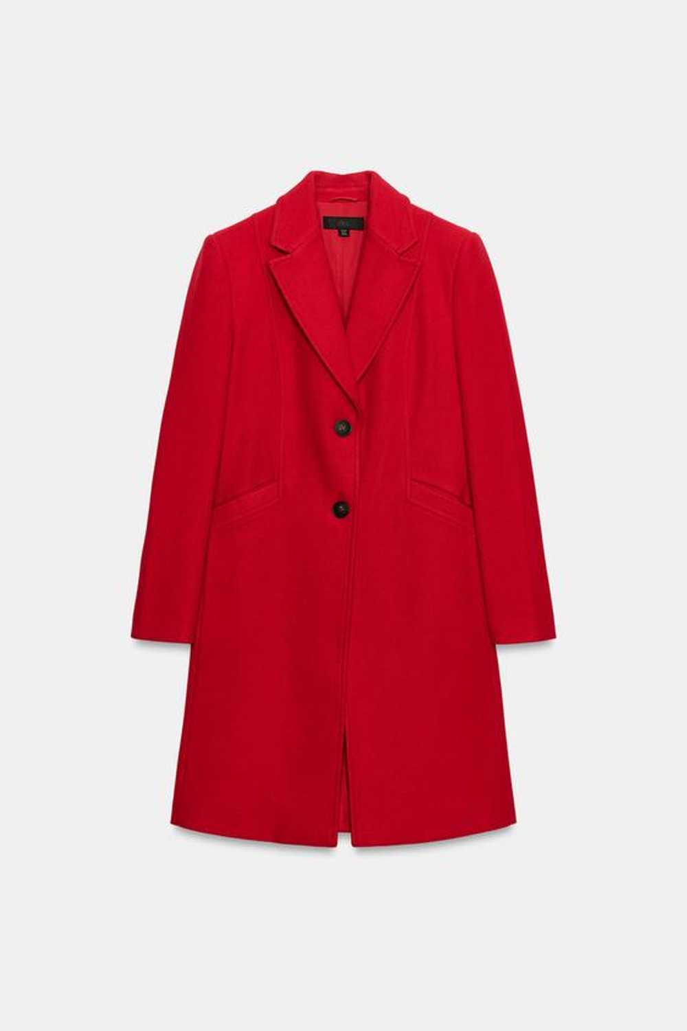 ZARA ПАЛЬТО ИЗ МЯГКОЙ ТКАНИ С ПОДПЛЕЧНИКАМИ, КРАСНЫЙ