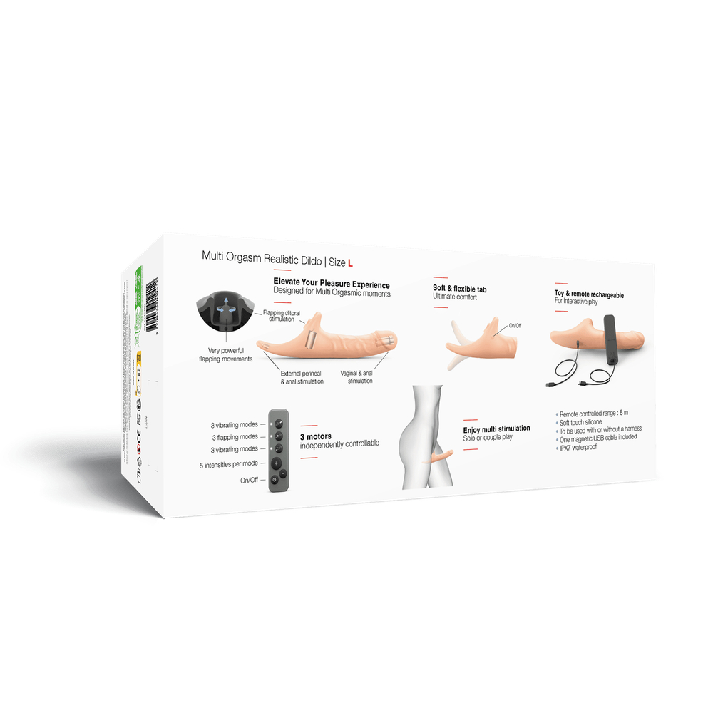 Фаллоимитатор Strap-on-me MULTI ORGASM REALISTIC DILDO с стимуляцией клитора и вибрацией L (телесный)