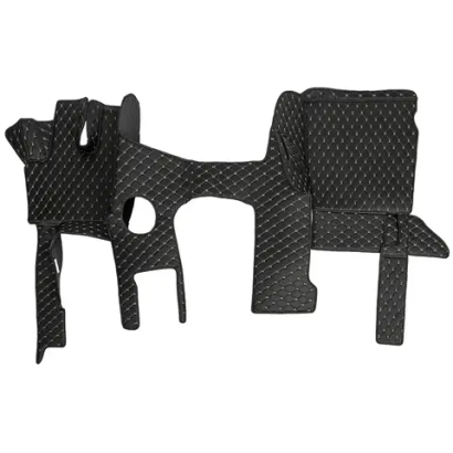 Ковры 3D SHACMAN X3000 (экокожа, черный, бежевая строчка)
