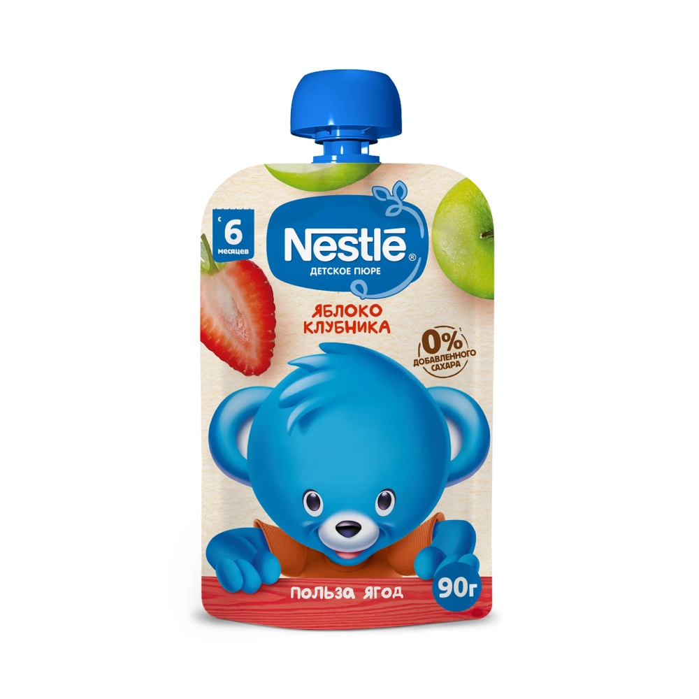 Nestle пауч яблоко и клубника 90г с 6 месяцев