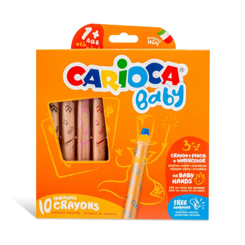 Набор мелков Baby 3IN1 10 цв, 10 шт, 42818, Carioca