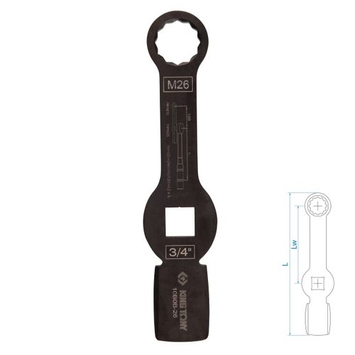 KING TONY (10B0B-26) Ключ для тормозных суппортов грузовых автомобилей M26, 3/4", ударный