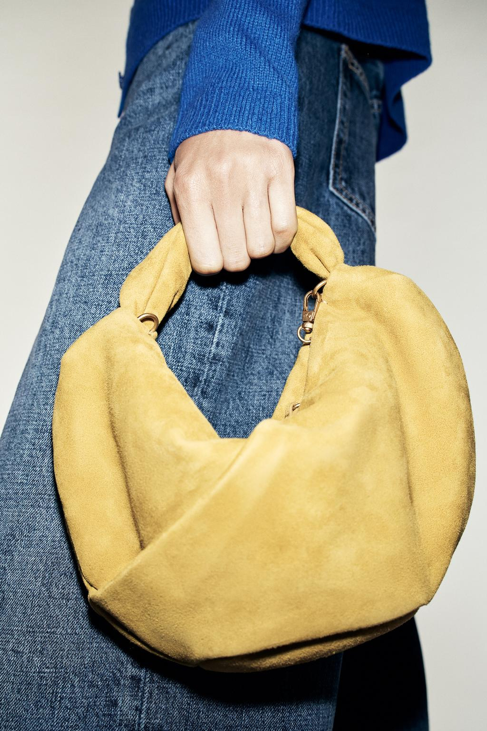 ZARA КОЖАНАЯ СУМКА СО СБОРКАМИ, ЛАЙМОВЫЙ ЗЕЛЕНЫЙ