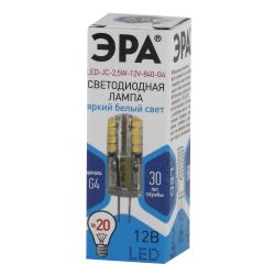 Лампа светодиодная ЭРА STD LED JC-2,5W-12V-840-G4 2,5Вт капсула нейтральный белый свет G4 | Лампы cветодиодные Капсульные (G4, G9)