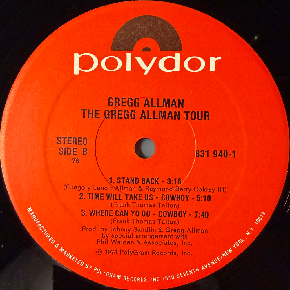 Gregg Allman With Cowboy / Boyer & Talton ‎– The Gregg Allman Tour 2LP (США)