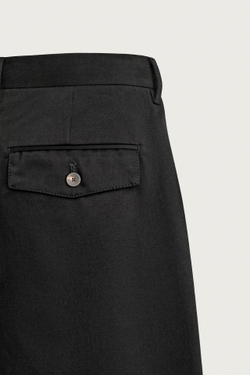 ZARA БРЮКИ ЧИНОС REGULAR FIT СО СКЛАДКАМИ, ЧЕРНЫЙ