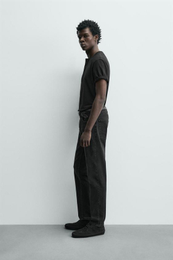 ZARA БАЗОВЫЕ ДЖИНСЫ SLIM FIT, УГОЛЬНЫЙ
