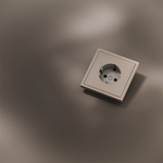 Накладка для розетки с заземлением, (платина) Voltum S70 Metal VLSM000610