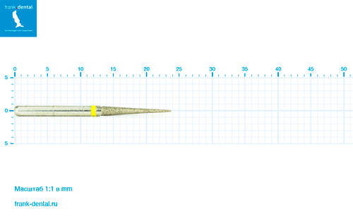 Бор алмазный желтый Frank Dental типа FG - D.859.016.C.FG