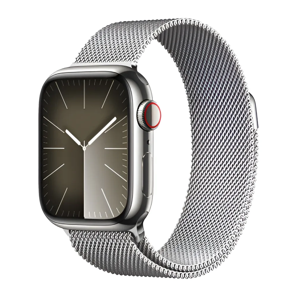 Умные часы Apple Watch Series 9 GPS + Cellular, 41mm, Stainless Steel Case with Silver Milanese Loop (Серебристый)