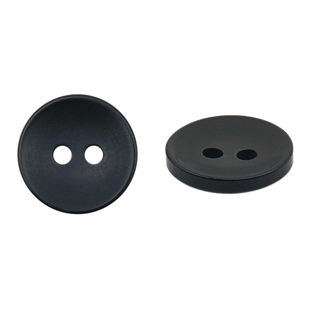 Пуговицы 2 прокола 24L=15 мм, Black, черный, NE188, 36 шт