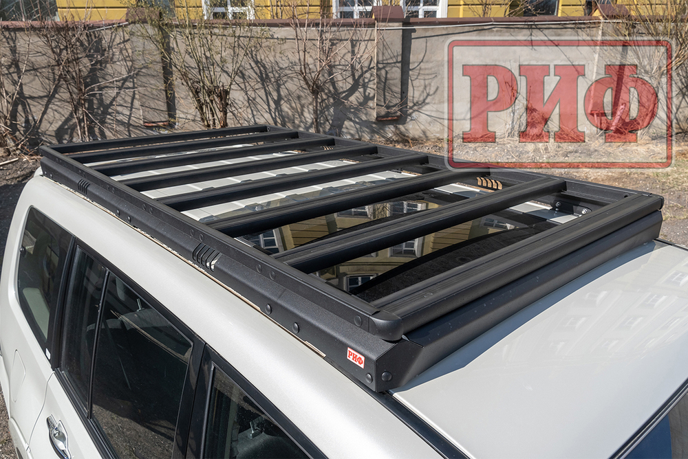 Багажник экспедиционный (платформа) алюминиевый 1150x2080 мм для Mitsubishi Pajero IV (с крепежом) РИФ