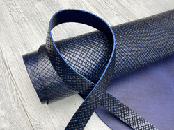Тречия Олд цв. Синий / Treccia old Blue, толщ. 3,0+ мм, ременная кожа