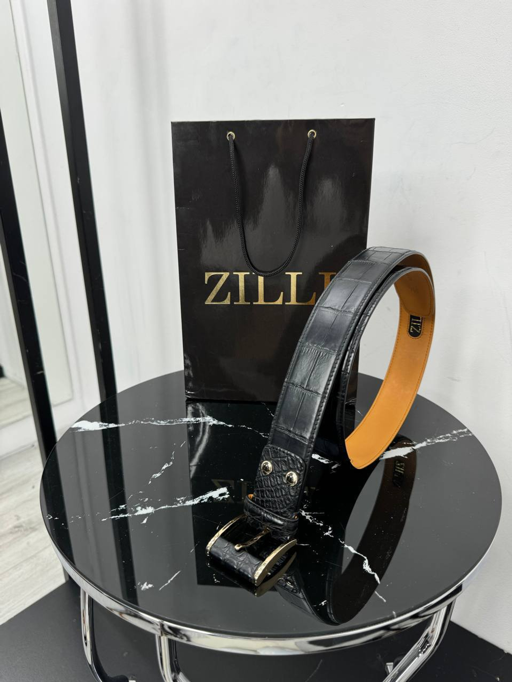 Ремень Zilli из кожи крокодила
