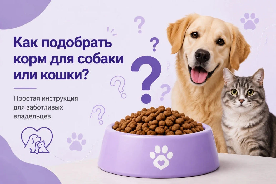 Как подобрать  корм для собаки или кошки
