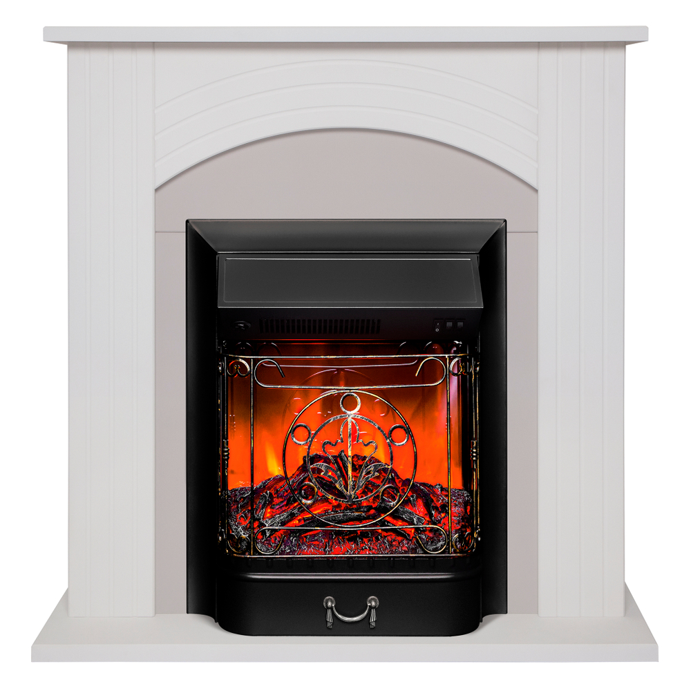 Каминокомплект Real Flame Hanna WT с очагом Majestic Lux Black (без пульта)